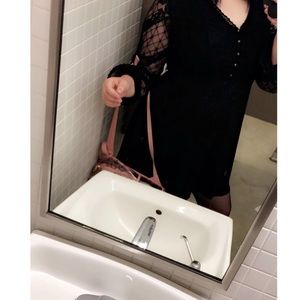 Little black lace & chiffon dress